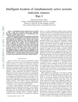 Intelligent location of simultaneously active acoustic emission sources:
  Part I