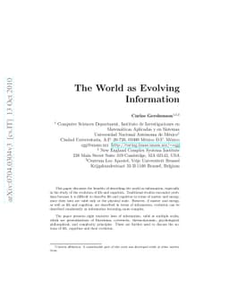 The World as Evolving Information