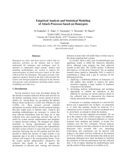 Empirical analysis and statistical modeling of attack processes based on
  honeypots