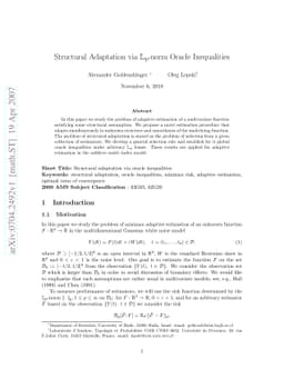 Structural adaptation via $L_p$-norm oracle inequalities