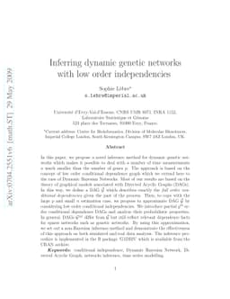 Inferring dynamic genetic networks with low order independencies