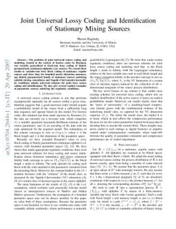 Joint universal lossy coding and identification of stationary mixing
  sources