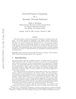 General-Purpose Computing on a Semantic Network Substrate