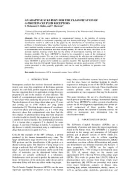 An Adaptive Strategy for the Classification of G-Protein Coupled
  Receptors