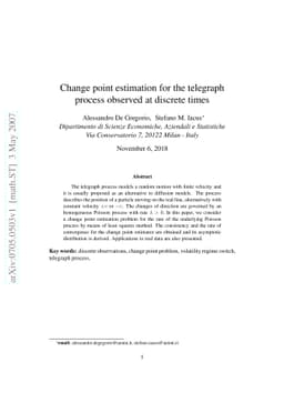 Change point estimation for the telegraph process observed at discrete
  times