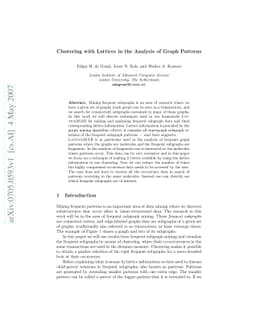 Clustering with Lattices in the Analysis of Graph Patterns