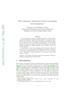 Soft constraint abstraction based on semiring homomorphism