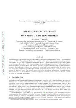 Strategies for the Design of a Slide-o-Cam Transmission