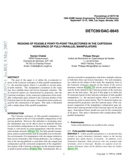 Regions of Feasible Point-to-Point Trajectories in the Cartesian
  Workspace of Fully-Parallel Manipulators