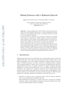 Mining Patterns with a Balanced Interval