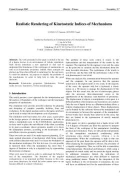 Realistic Rendering of Kinetostatic Indices of Mechanisms