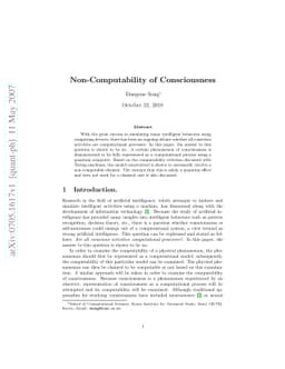 Non-Computability of Consciousness