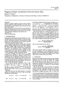 Bagging multiple comparisons from microarray data