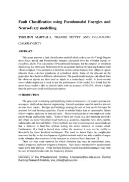 Fault Classification using Pseudomodal Energies and Neuro-fuzzy
  modelling