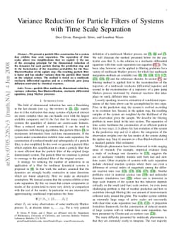 Variance reduction for particle filters of systems with time-scale
  separation