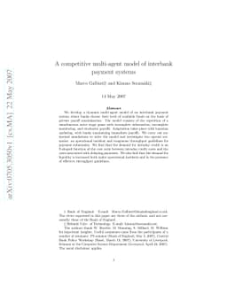 A competitive multi-agent model of interbank payment systems