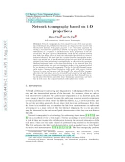 Network tomography based on 1-D projections