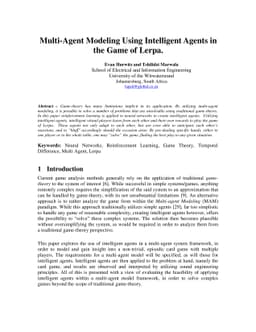 Multi-Agent Modeling Using Intelligent Agents in the Game of Lerpa