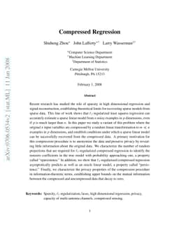 Compressed Regression