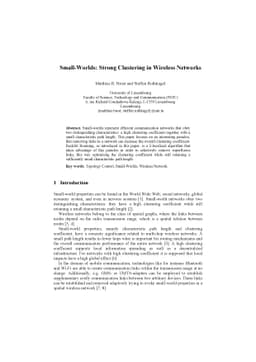 Small Worlds: Strong Clustering in Wireless Networks