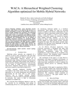 WACA: A Hierarchical Weighted Clustering Algorithm optimized for Mobile
  Hybrid Networks