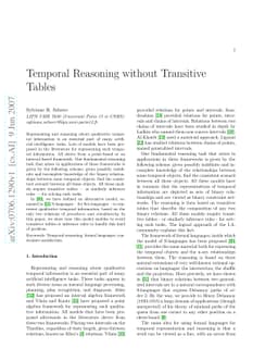 Temporal Reasoning without Transitive Tables