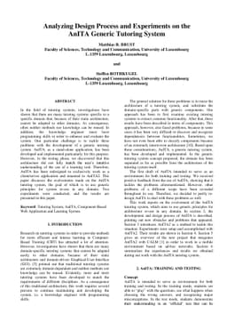 Analyzing Design Process and Experiments on the AnITA Generic Tutoring
  System