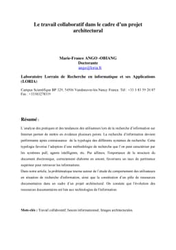 Le travail collaboratif dans le cadre dún projet architectural