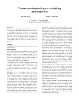 Towards understanding and modelling office daily life