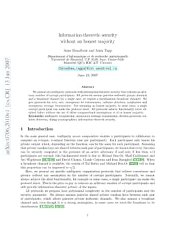 Information-theoretic security without an honest majority