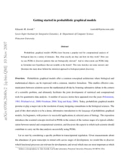 Getting started in probabilistic graphical models