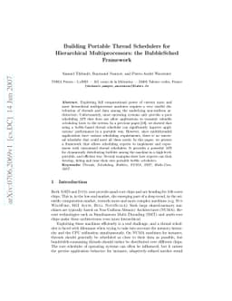 Building Portable Thread Schedulers for Hierarchical Multiprocessors:
  the BubbleSched Framework