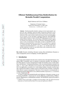 Efficient Multidimensional Data Redistribution for Resizable Parallel
  Computations