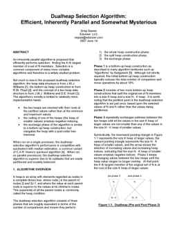 Dualheap Selection Algorithm: Efficient, Inherently Parallel and
  Somewhat Mysterious