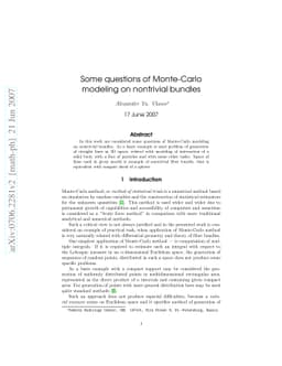 Some questions of Monte-Carlo modeling on nontrivial bundles