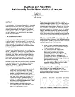 Dualheap Sort Algorithm: An Inherently Parallel Generalization of
  Heapsort