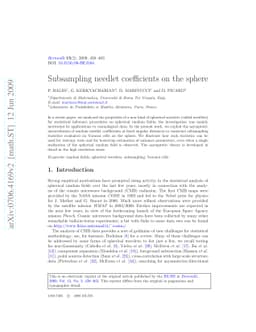 Subsampling needlet coefficients on the sphere