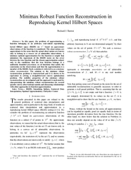 Minimax Robust Function Reconstruction in Reproducing Kernel Hilbert
  Spaces