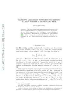 Maximum Likelihood Estimator for Hidden Markov Models in continuous time