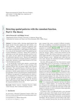 Detecting spatial patterns with the cumulant function. Part I: The
  theory