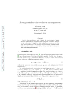 Strong confidence intervals for autoregression