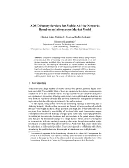 ADS-Directory Services for Mobile Ad-Hoc Networks Based on an
  Information Market Model