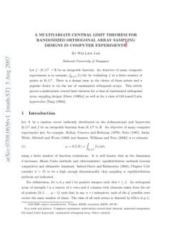 A multivariate central limit theorem for randomized orthogonal array
  sampling designs in computer experiments