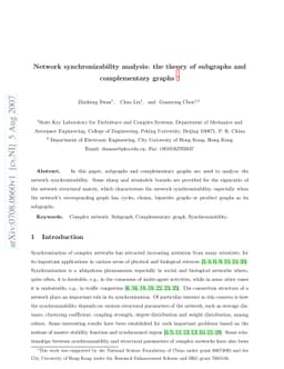 Network synchronizability analysis: the theory of subgraphs and
  complementary graphs