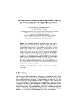 Reconstruction of Protein-Protein Interaction Pathways by Mining
  Subject-Verb-Objects Intermediates
