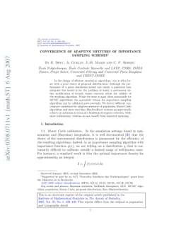 Convergence of adaptive mixtures of importance sampling schemes