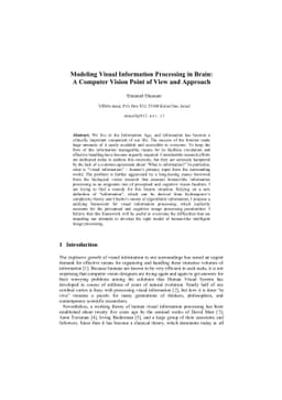 Modeling Visual Information Processing in Brain: A Computer Vision Point
  of View and Approach