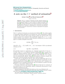 A note on the U,V method of estimation