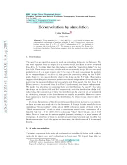 Deconvolution by simulation