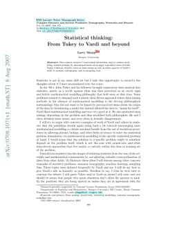 Statistical thinking: From Tukey to Vardi and beyond